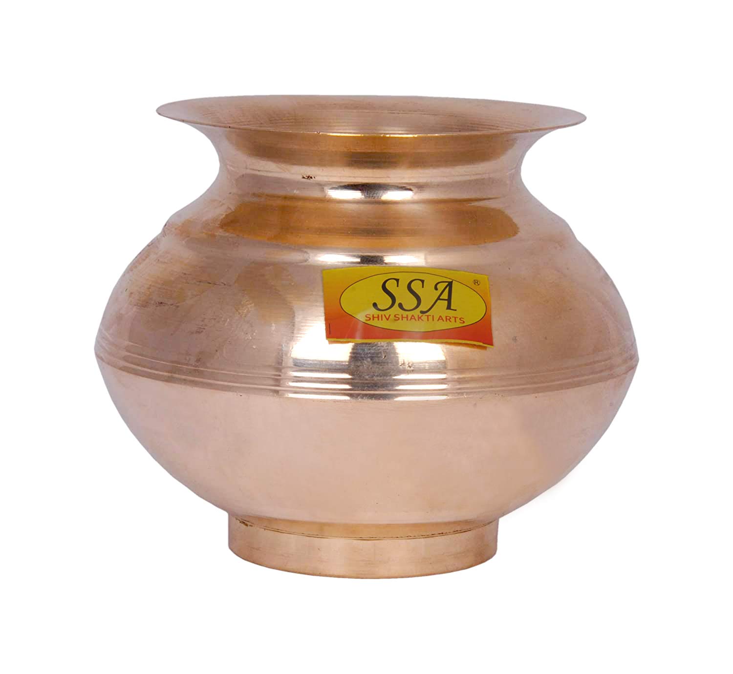 SHIV SHAKTI ARTS® Brass DP Lota, Kalash, Water Container (Curved Design, 800 ML Each)::Set of 1