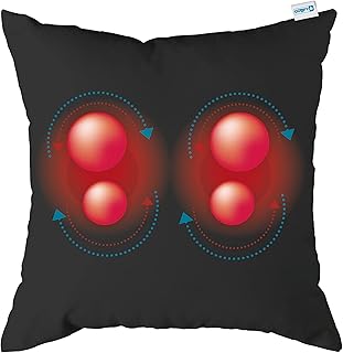 Coussin de massage Comfy avec fonction chaleur, couleur noir, 40 x 40 cm, pour détendre le dos, la nuque et les épaules