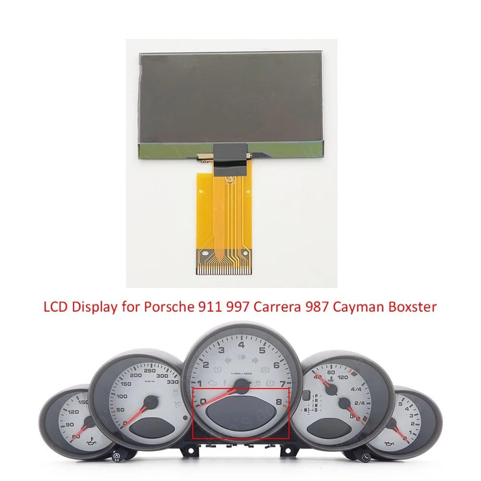 Manomètre température d'huile Convient pour Porsche 911 997 Carrera 987 Cayman Compteur de vitesse Tableau bord Écran Pixel Réparation Combiné d'instruments LCD