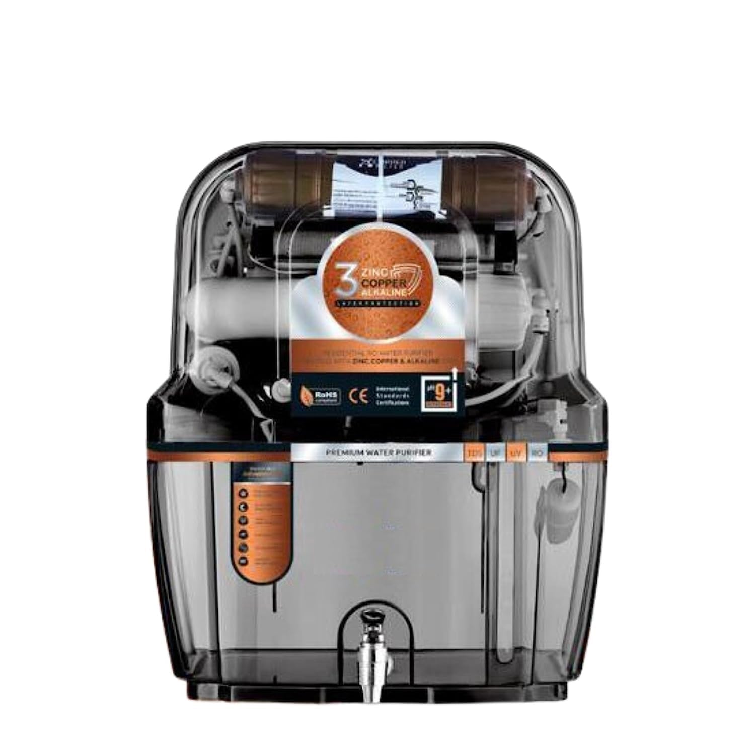 Aquax Swift Ro Water Purifier, latest Smart Filtration Technology (RO+UV+UF+TDS Adjuster) for Home and Office, 3500 TDS Membrane, Heavy Pump, 16 Ltr Tank Capacity (BLACK TRANSPERENT) (B0CR81CK5L) Amazon Price History, Amazon Price Tracker