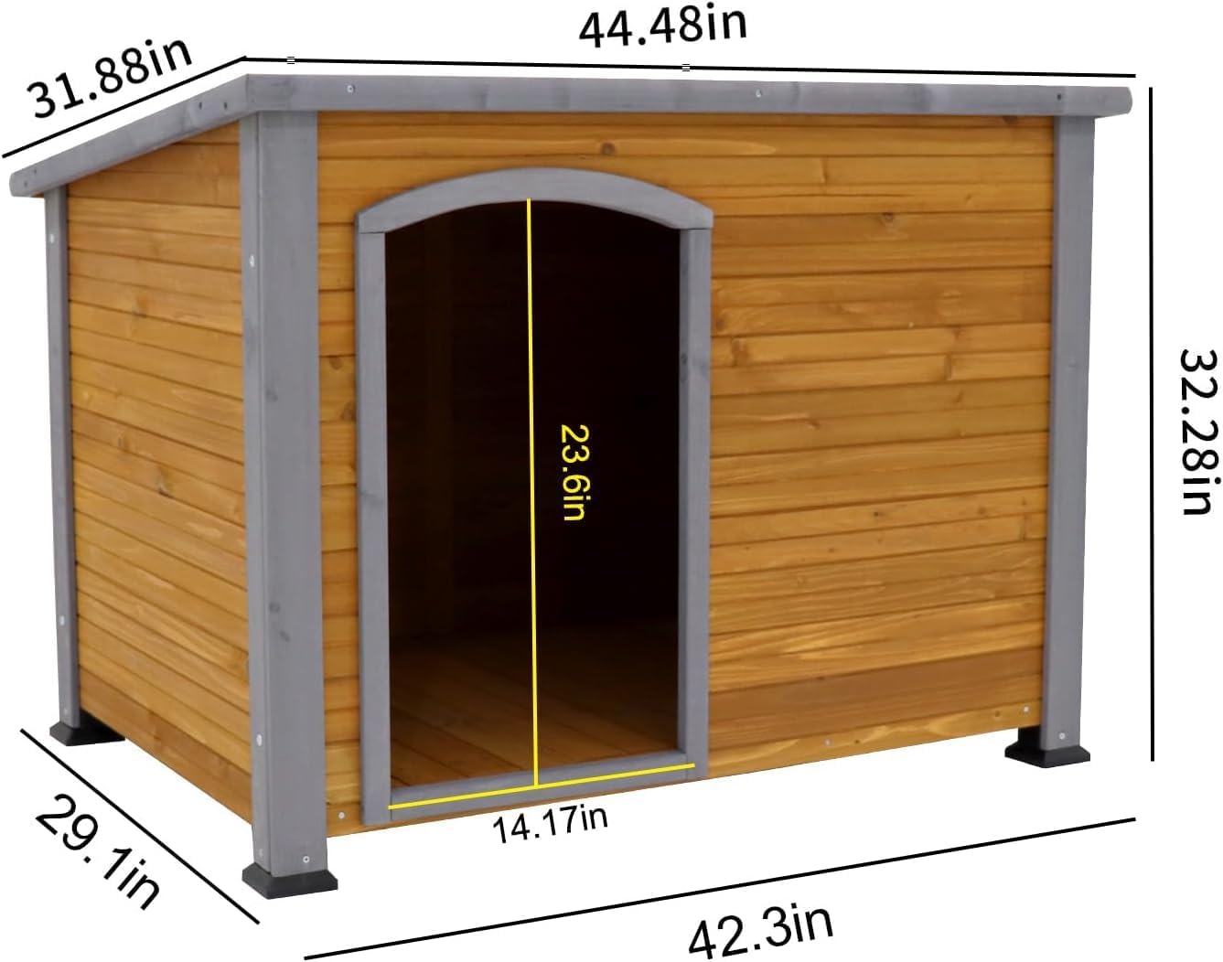 Outdoor Dog House Indoor for Large Dogs Wooden Outdoor Dog House for Winter with Weatherproof House Outside (Natural)(69243)
