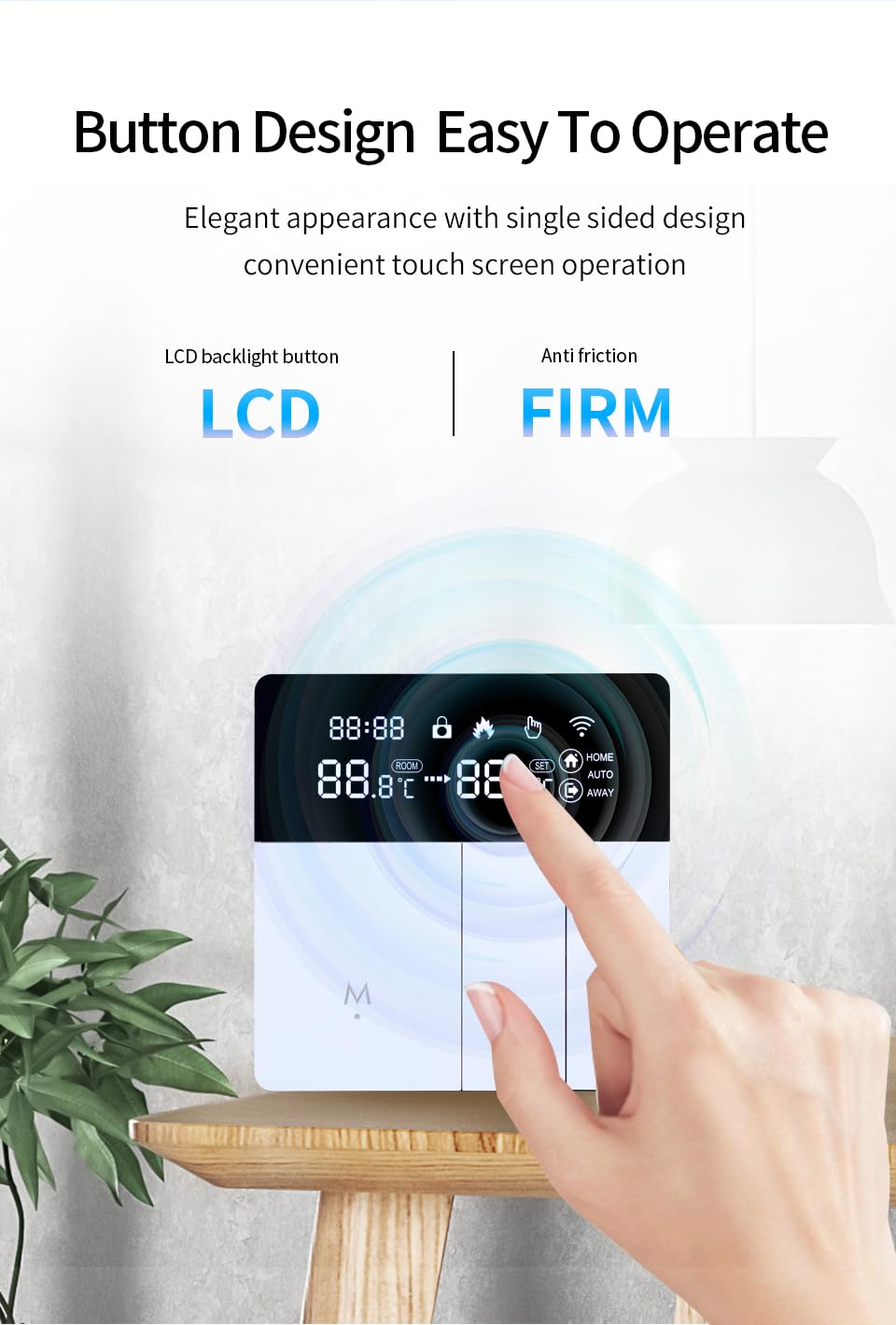 i8 Smart WiFi Termostato con controllo vocale (Alexa/Google) - Termostato interno programmabile, risparmio energetico, telecomando tramite app