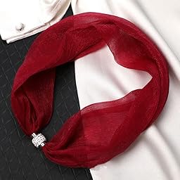 Magnetische Schal-Halskette für Damen, Chiffon-Schal-Halskette mit Anhänger, Kostüm, Abschlussball, Schmuck, Geschenk, 1 Stück
