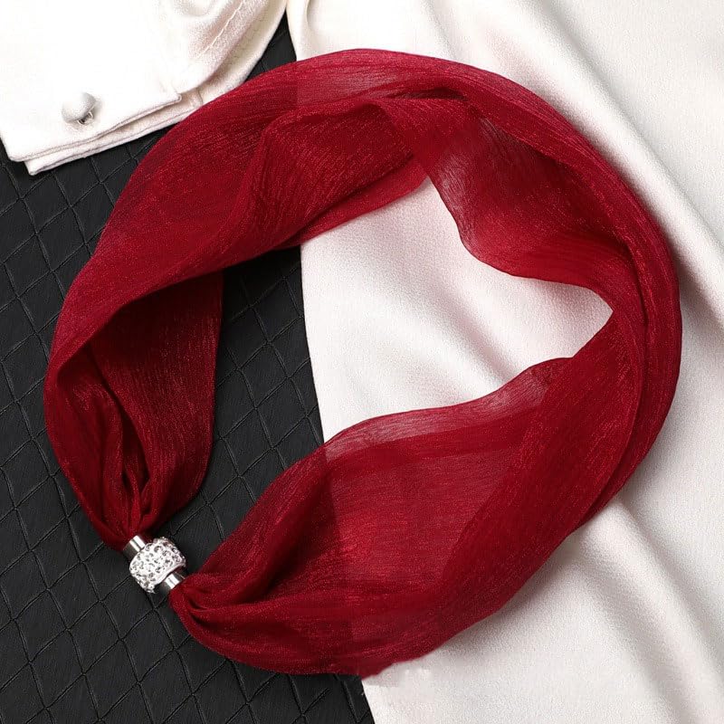 Magnetische Schal-Halskette für Damen, Chiffon-Schal-Halskette mit Anhänger, Kostüm, Abschlussball, Schmuck, Geschenk, 1 Stück
