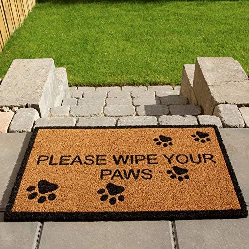 The Rug House Novelty Gray Star Coir Entrance Doormats Anti-Slip PVC Back Durable Decorative Welcome Front/Back Door Mats 1'4" x 2'4"