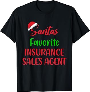 Santa’s Favorite Insurance Sales Agent Pajama Christmas Xmas T-Shirt