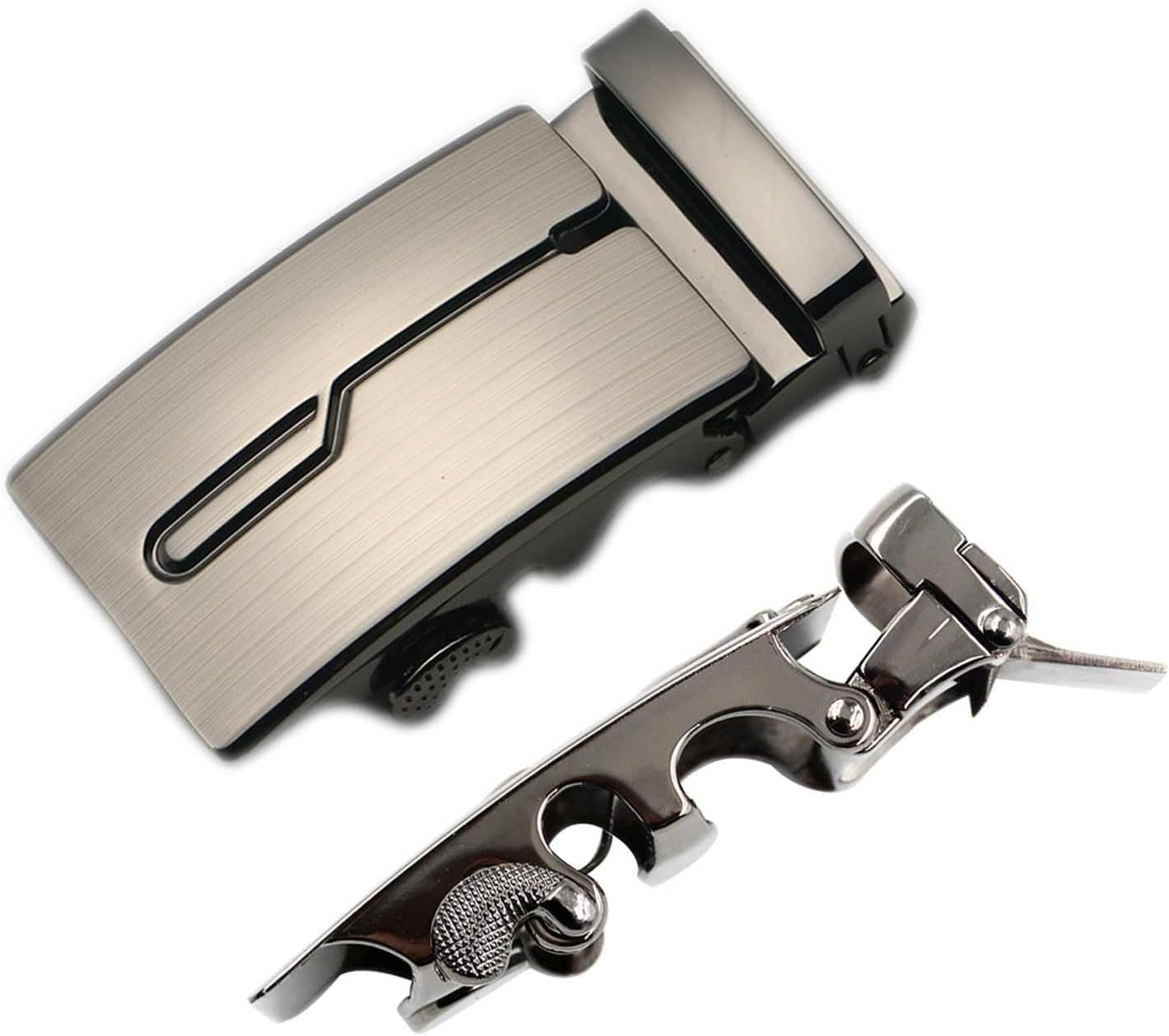 2pcs Fashion Belt New Alloy Solid Buckle Automatic Ratchet Leather Belt 35MM Buckle for Men - Image 3