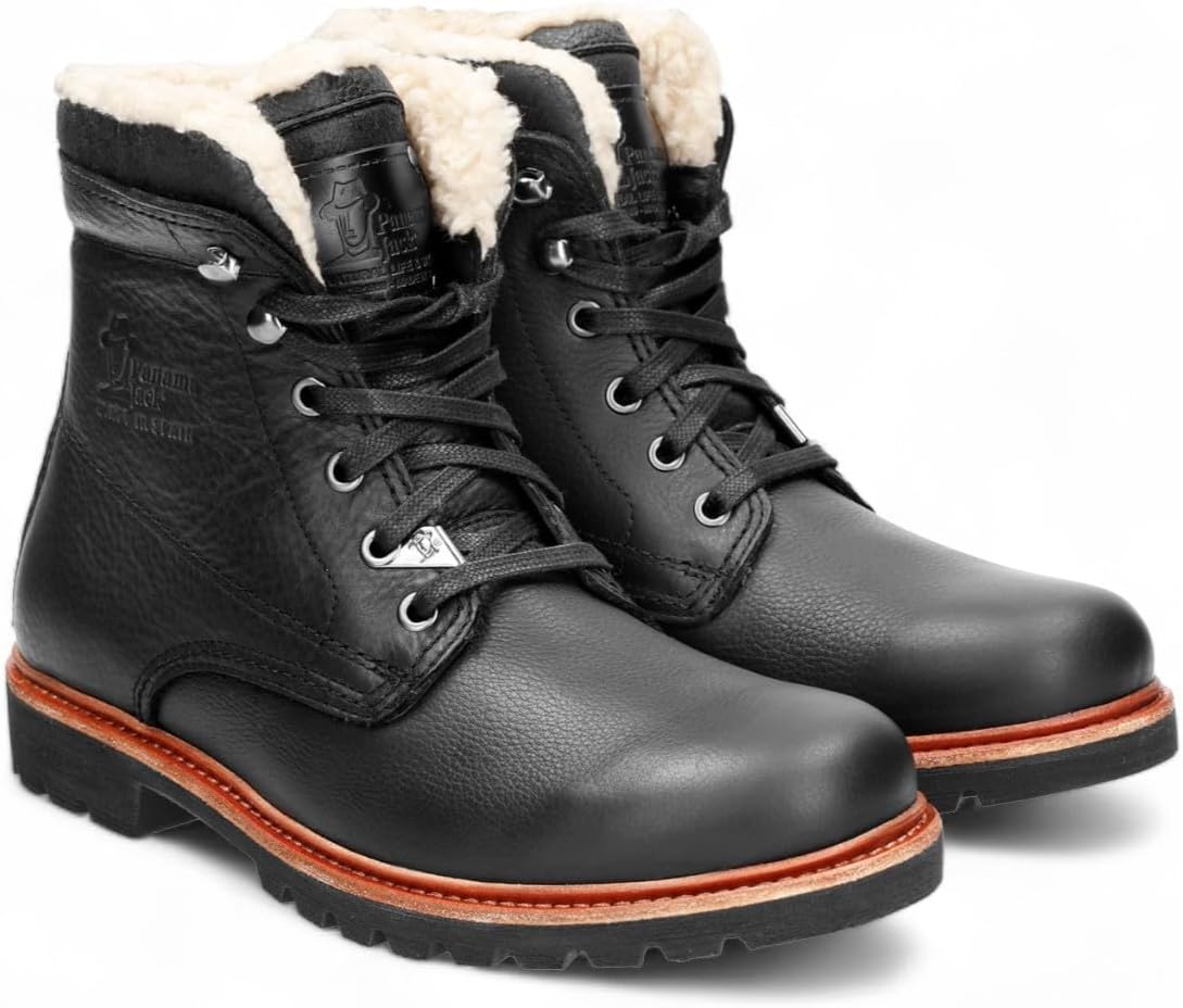 Panama Jack Men's Black P03 Aviator Leather Combat Boots