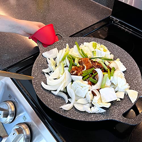 Saltlas Korean Style Bbq Grill Pan For Stove Top, Camping Stove And Ih Stove, 13"- Round Griddle With 6 Layers, Non-Stick Coating Frying Pan #TOP1