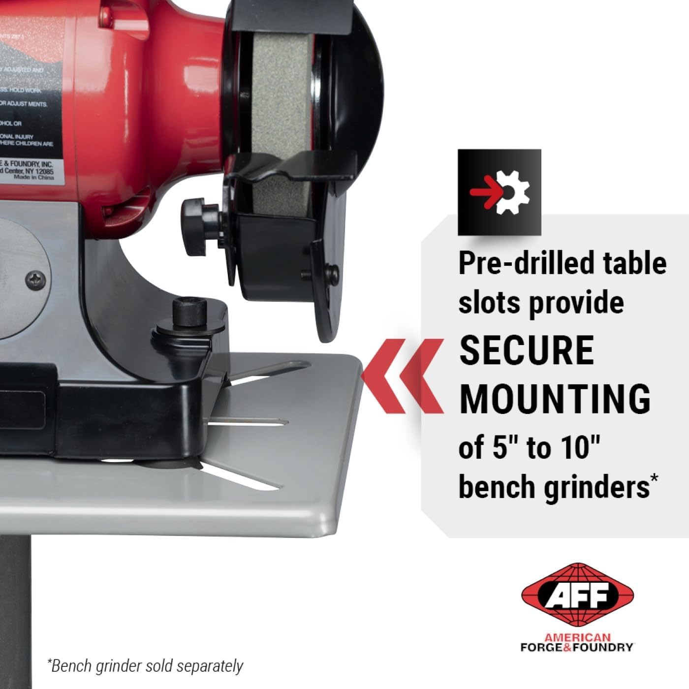AFF Bench Grinder/Vise Stand - 28" to 36" Adjustable Height - Predrilled Mounting Slots
