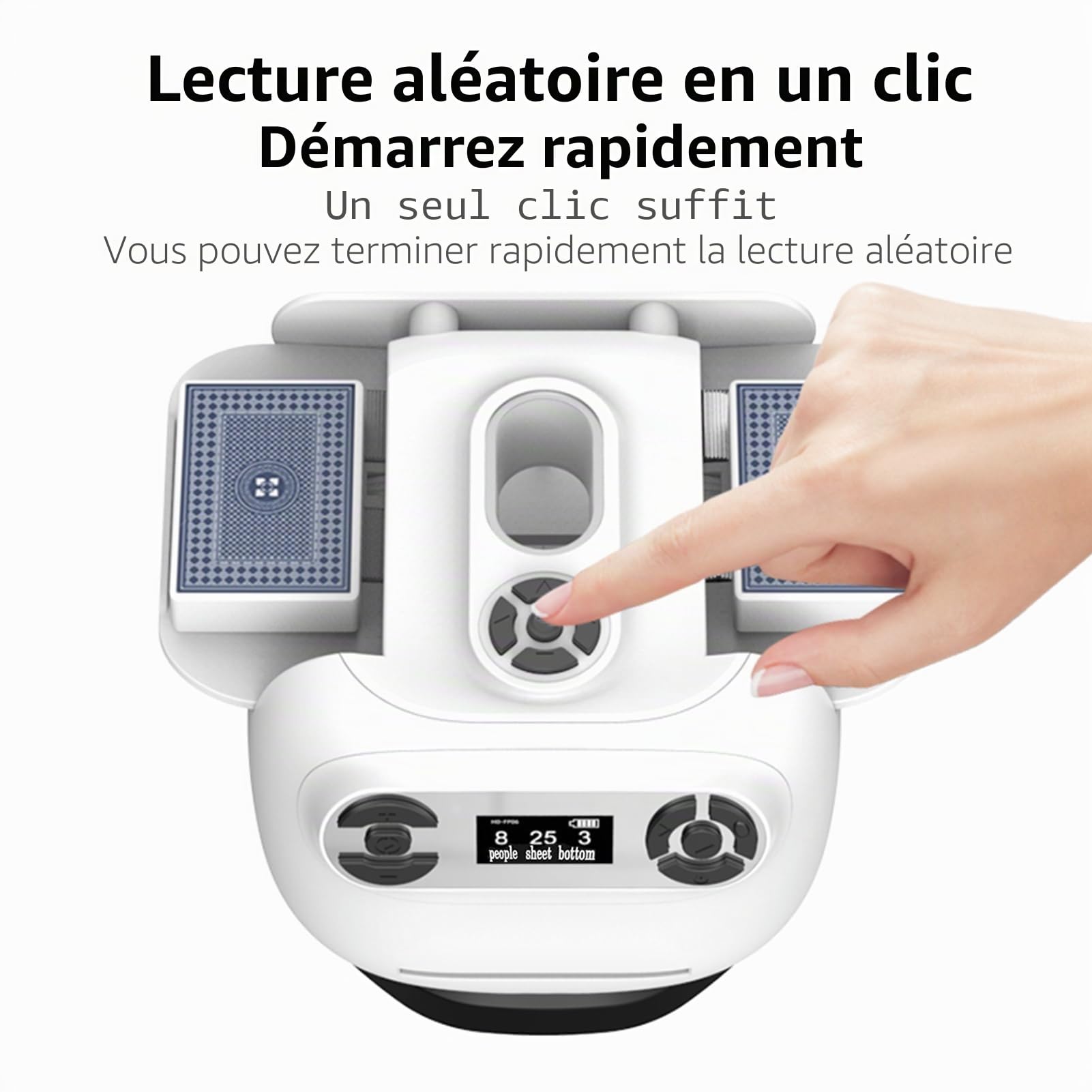 Elprico Magasin Automatique de Cartes et Concessionnaire, Machine de Shuffler de Carte Rechargeable et Programmable avec Une Opération Silencieuse pour Le Poker, Le Pont et Les Jeux