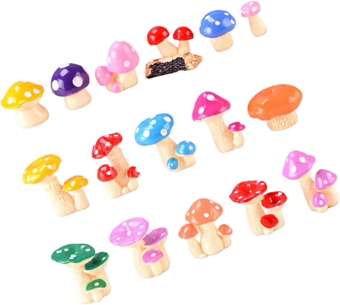 SUPVOX 64pcs Miniature Mushroom Decor for Cake Garden Resin Mushroom Figurines for Crafts Accessories Decoration