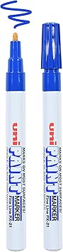 Uni-Ball Uni Paint PX-21 Oil-Based Paint Markers, Fine Line (1.2mm), Blue, 2 Count