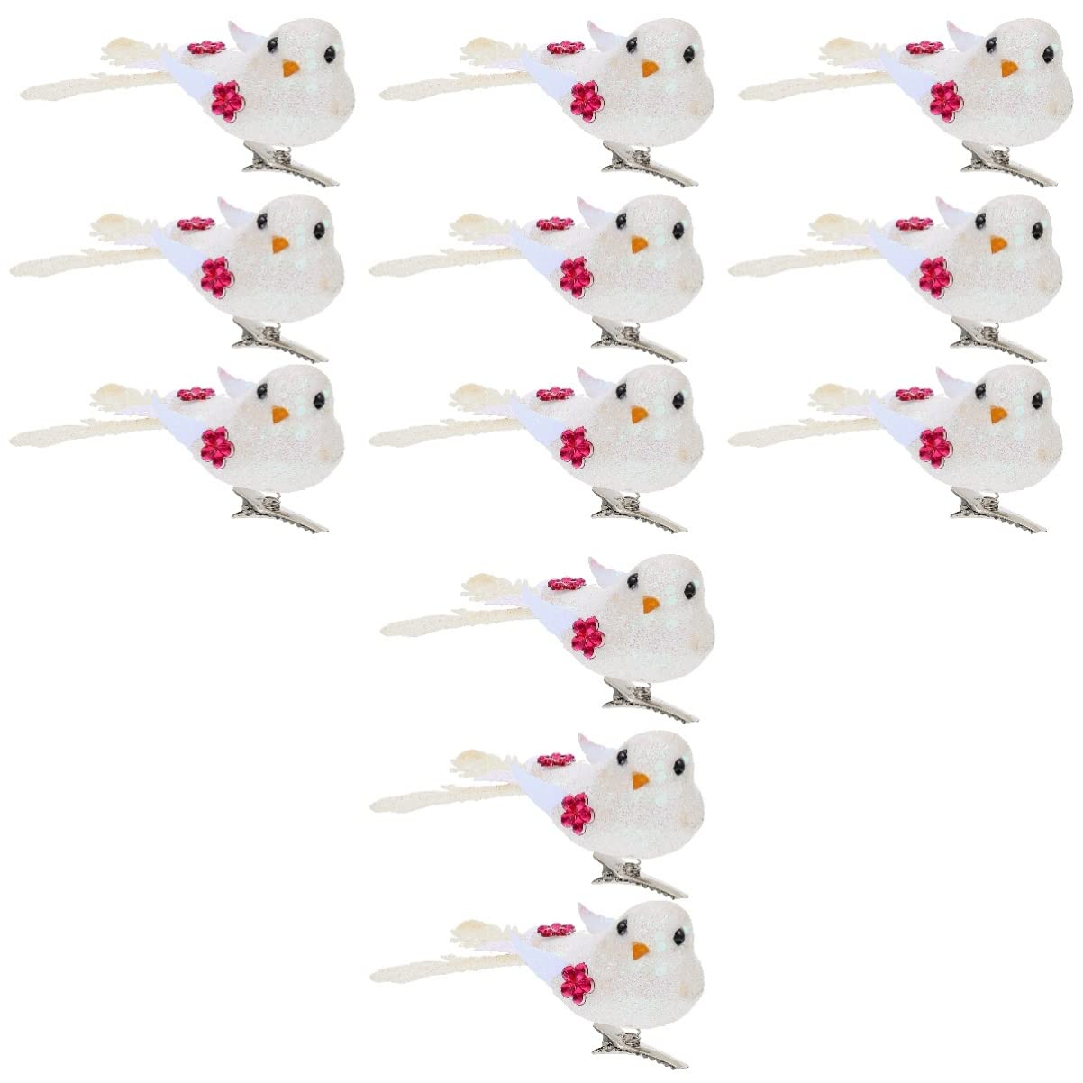 STOBOK 24pezzi Decorazioni Natalizie Uccelli Simulati Uccelli Per Natale Clip Per Appenderli Giardino e Casa Atmosfera e Festiva