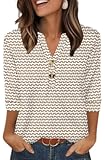 Womens Tops 3&sol;4 Sleeve Heley Shirts for Women Fall Fashion 2025 School Outfits for Teachers