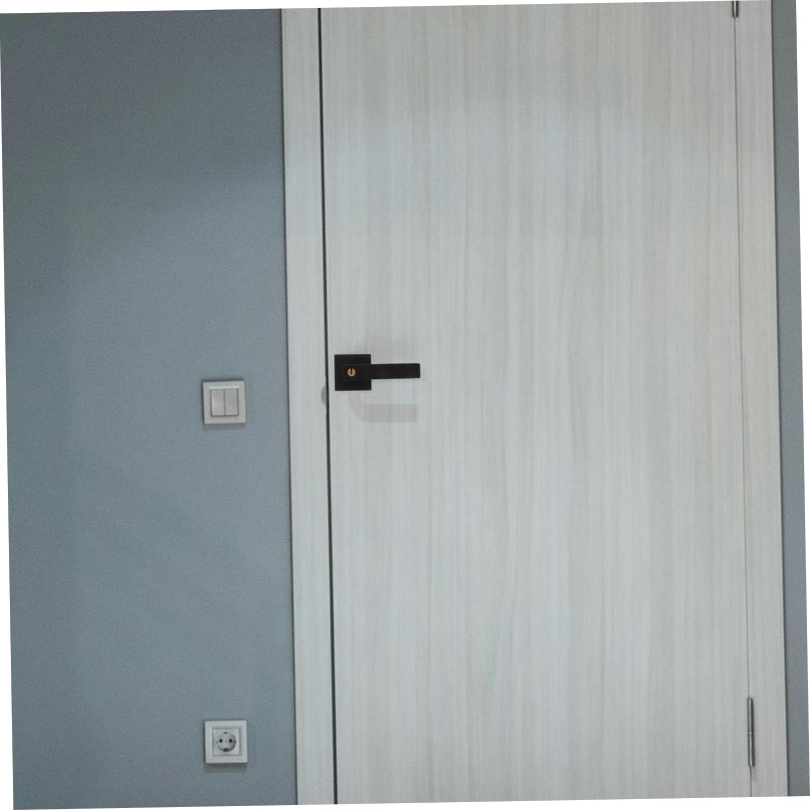 Manija de Puerta de Aluminio Negro con Cerradura, Diseño de Palanca, Protección Segura para Dormitorio y Cocina, Acabado Mate