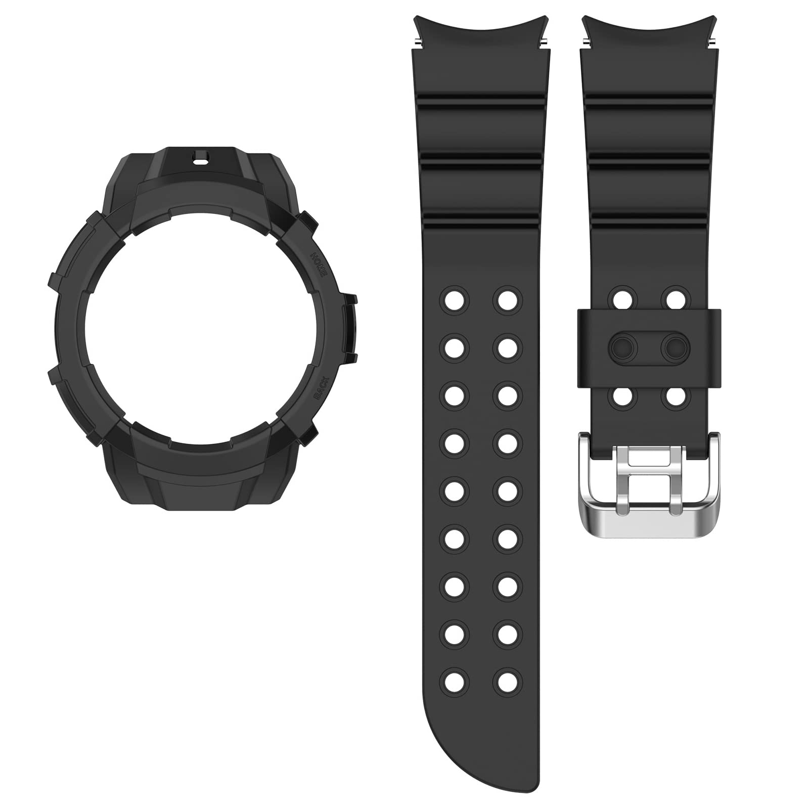 AWADUO Compatible For Samsung Galaxy Watch 5 40mm Watch Replacement Band Case 20mm Replacement Silicone Wrist Strap Bracelet