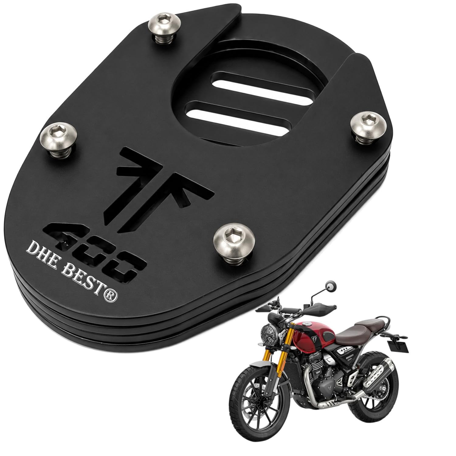 Dhe Best Motorcycle Base Plate Extender Side Stand Support Pad for Triumph Scrambler 400 X-picture-38