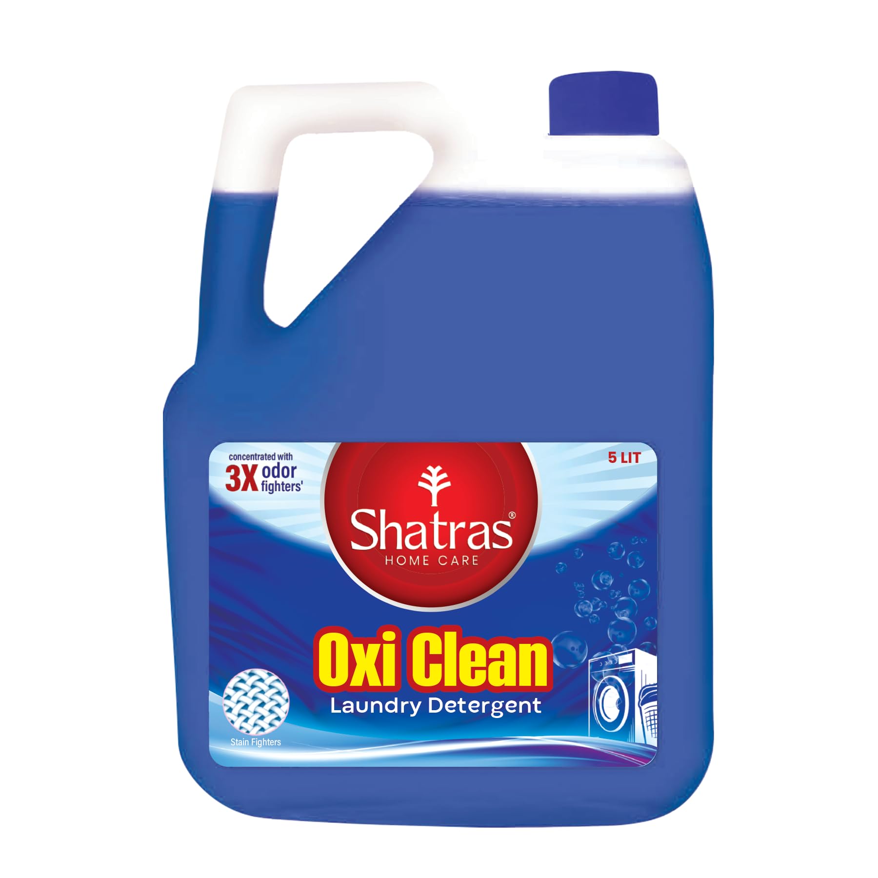 Shatras Oxi Clean 3X Odor Fighter Laundry Liquid Detergent - 5 Liter | Biodegradable, Plant-Based Ingredients | Tough Stain Removal | Suitable For All Types Of Clothes
