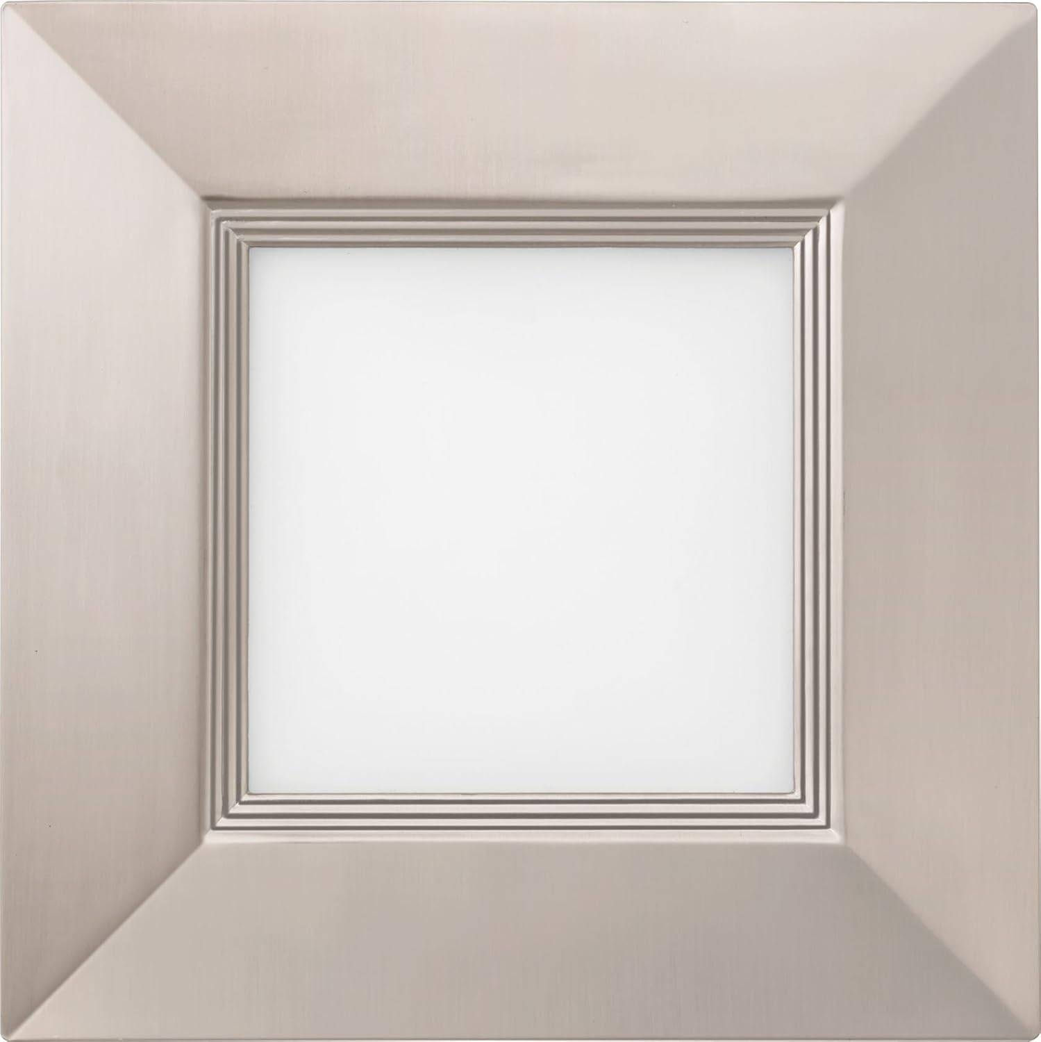 60% Off Discount Lithonia Lighting WF4 SQ B LED 27K BN M6 10.4W Ultra Thin Square Dimmable LED Recessed Ceiling Light with Baffle Trim, 2700K | Warm White, Brushed Nickel