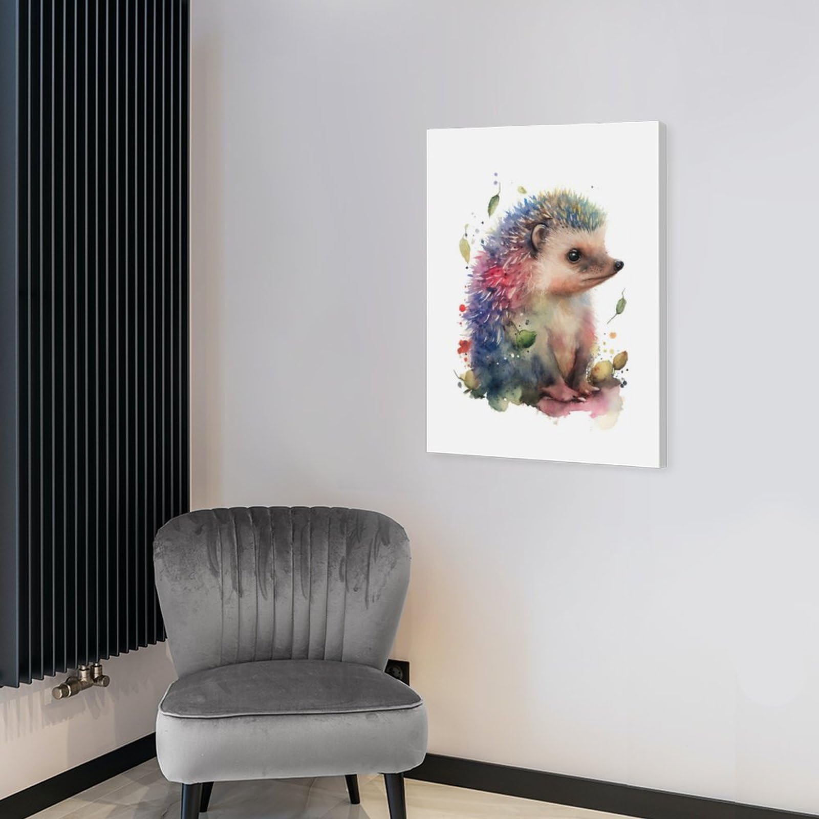 Amazon.co.jp: 絵画 かわいいハリネズミの水彩画インテリア 絵画