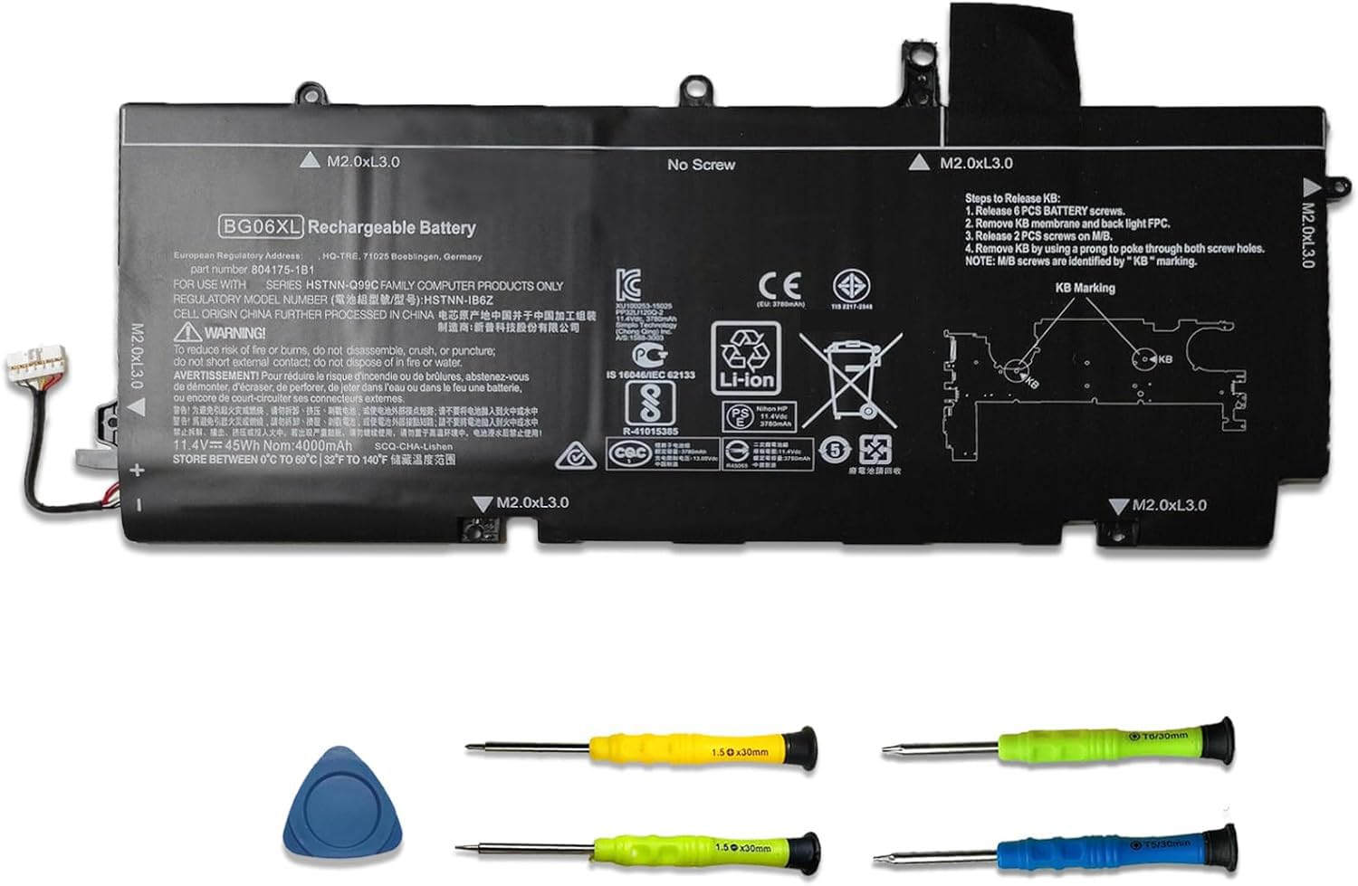 Amazon.com: SUNNEAR BG06XL Laptop Battery Replacement for HP
