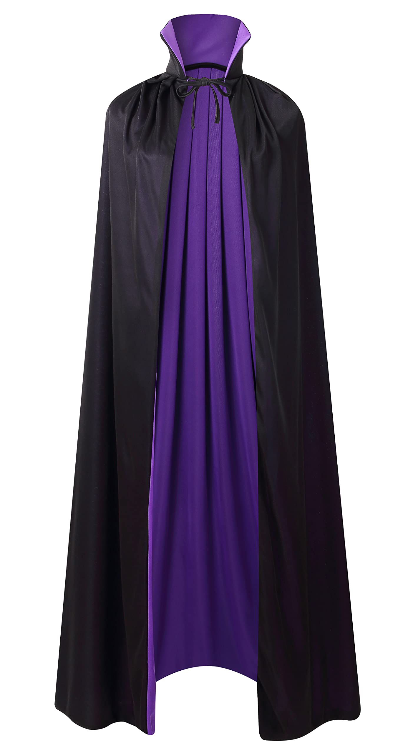 DELIVESS Vampire Costume Halloween Vampire Cape Adult, Two Sides Reversible High Collar Magician Hooded Cloak (35.43" - Image 4