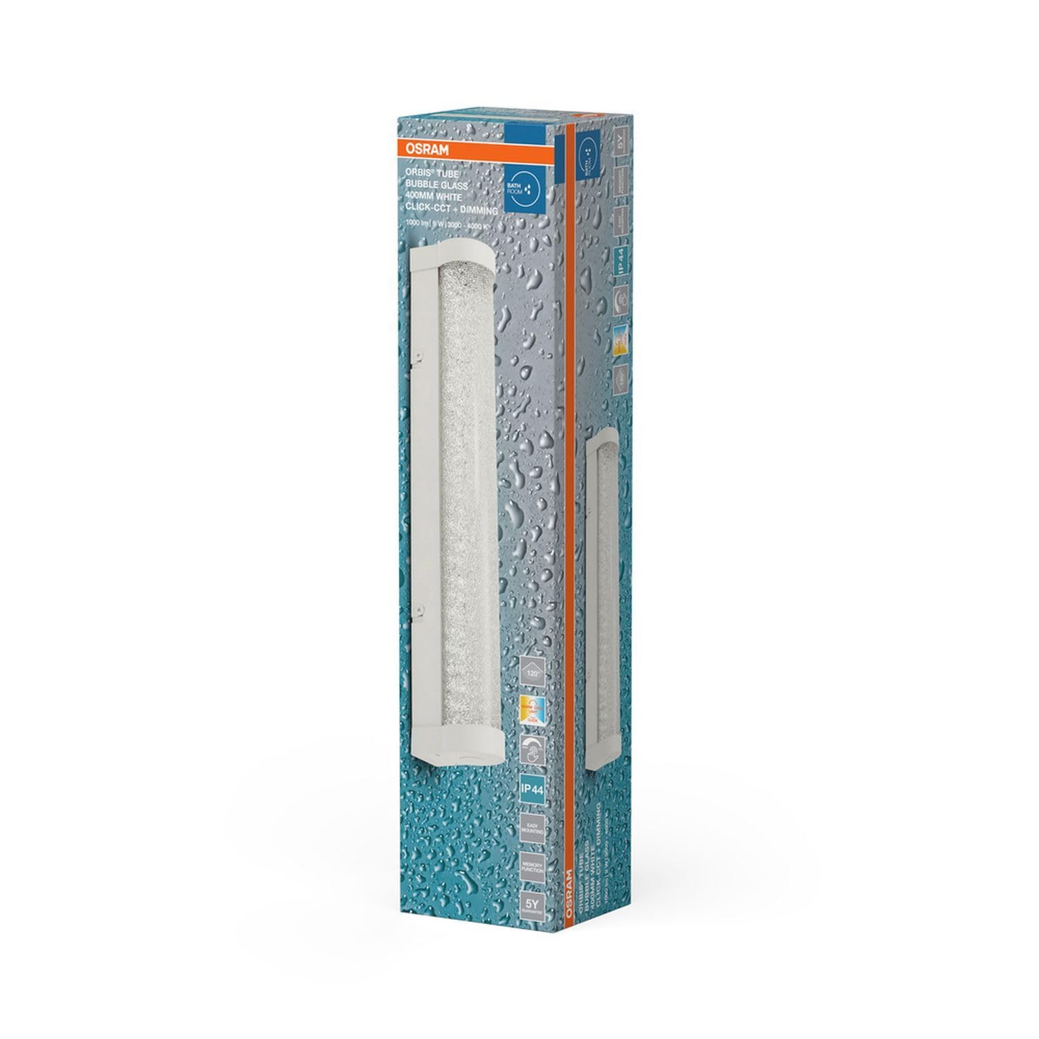 Licht-Erlebnisse LED Wandleuchte Aluminium Metall Weiß 3000-4000 K IP44 CCT dimmbar modern gemütlich Küche Bad WC Spiegel L:40 cm Wandlampe Badezimmer
