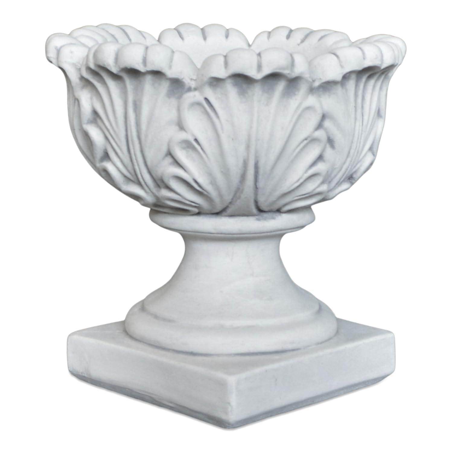 Planter Oak Leaf Flower Pot 32cm 15kg 6 Litre Grey Concrete Frost Proof