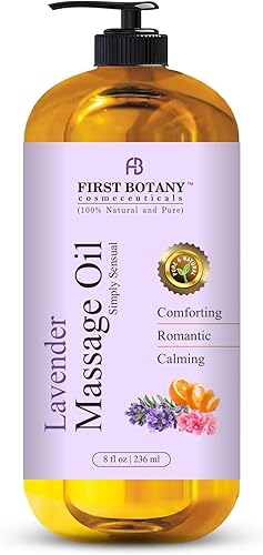 Aceite de masaje de lavanda para parejas, loción de masaje de cuerpo completo 100% natural, ideal para su uso en un masaje aromático, relajante y