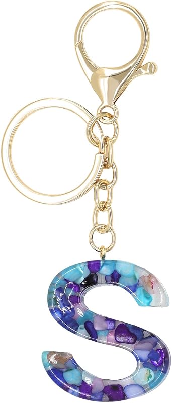 Initial Letter Keychains Car Key Ring Bag Purse Keychains Good Luck Amulet protection Charm Keychains for Women