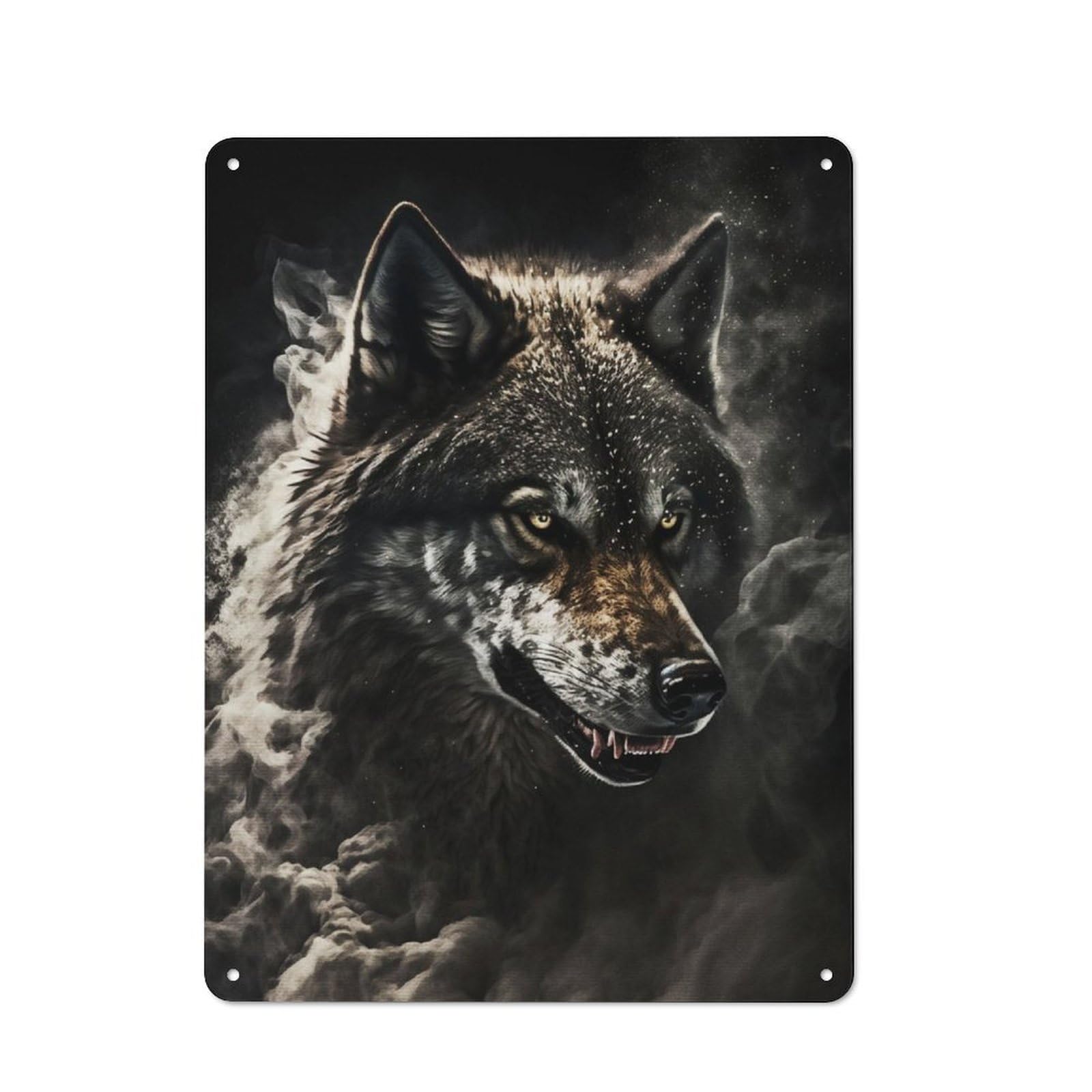 Junmoney Paint The Smoke Wolf For Garden Room Or Summerhouse, Vintage Tin Sign 40X30cm, For Display In Garden Rooms And Summerhouses