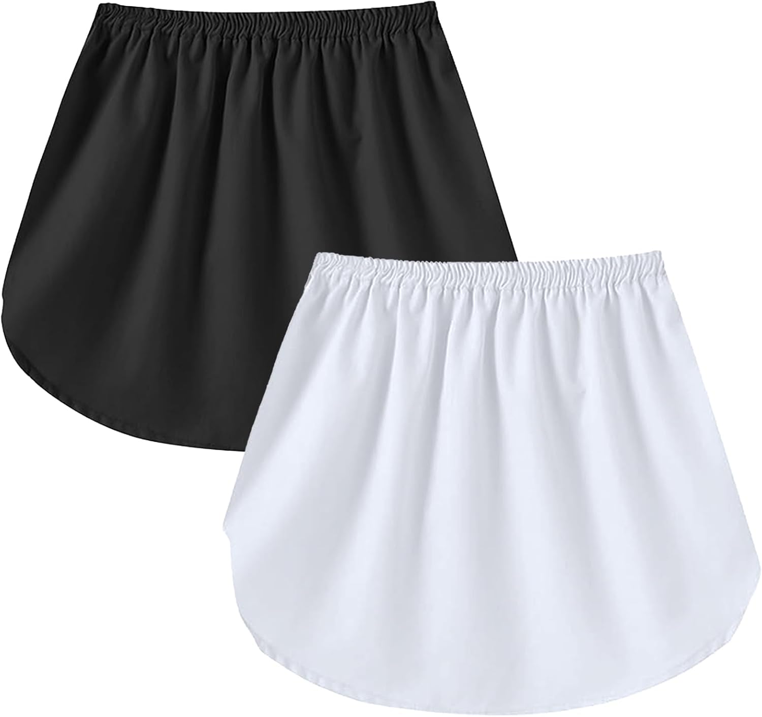 2PCS Shirt Extenders Mini Undershirt Skirt Adjustable Layering Skirts Half Length Shirt Skirts for Women - Image 2