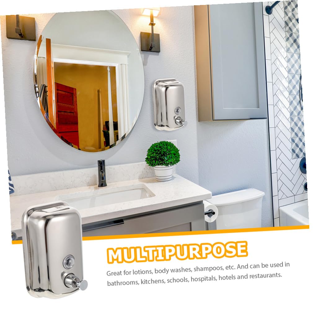 Dispensador de Jabón de Baño de Acero Inoxidable Capacidad de 1000 Ml, Diseño Moderno y Ligero, Adecuado para Hospitales y Hoteles