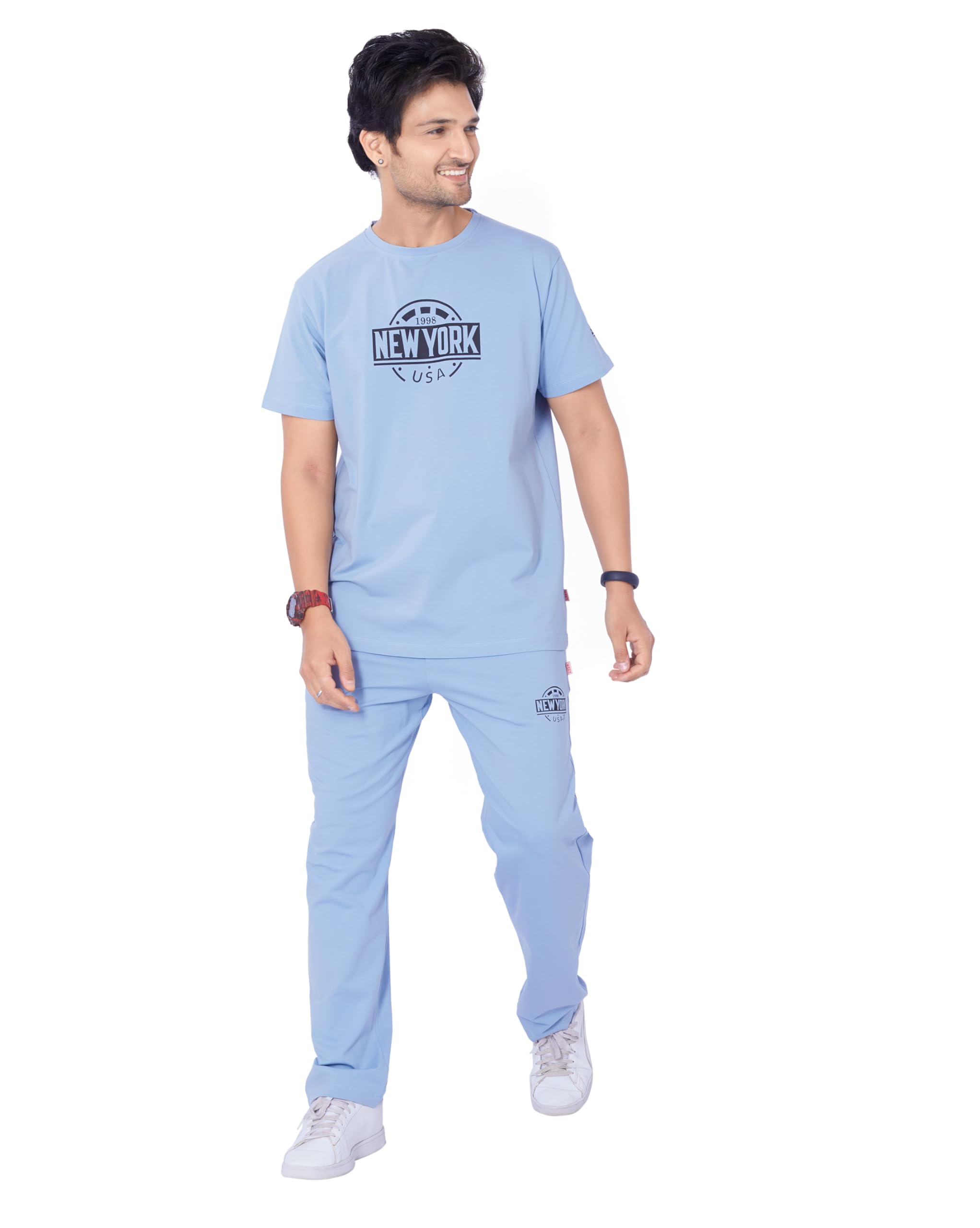 Cotton T-Shirt and Pyjama Set for Men,Night Wear for Men,Men's Pyjama Set 124