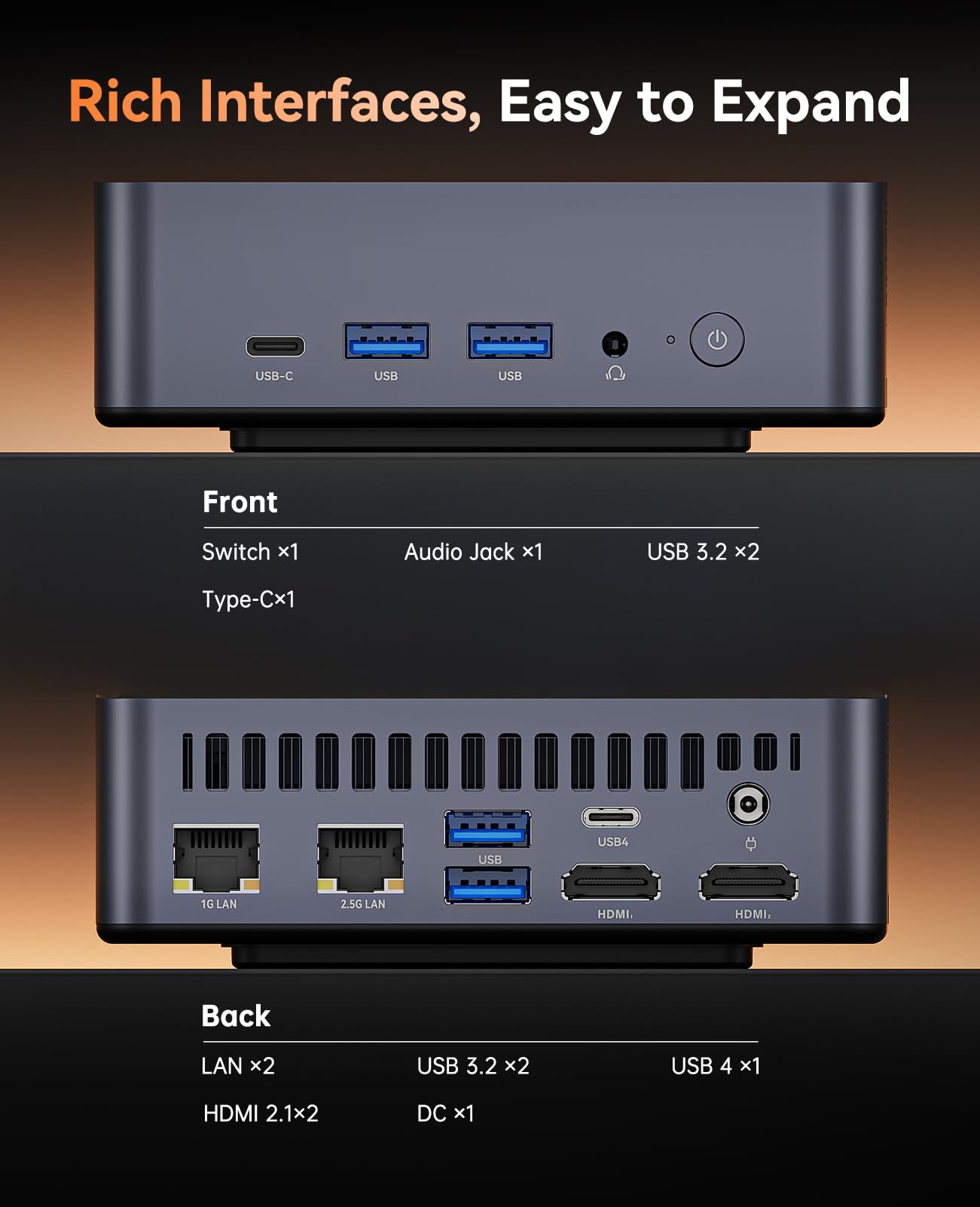 NiPoGi AM21 Mini PC, АMD Ryzen 9 6900HX (8C/16T, fino a 4,9 GHz), 16 GB DDR5 512 GB M.2 SSD Mini Computer Desktop WiFi 6, АMD Radeon 680M, Quadrupla 4K, 2 HDMI, USB4.0, Dual LAN
