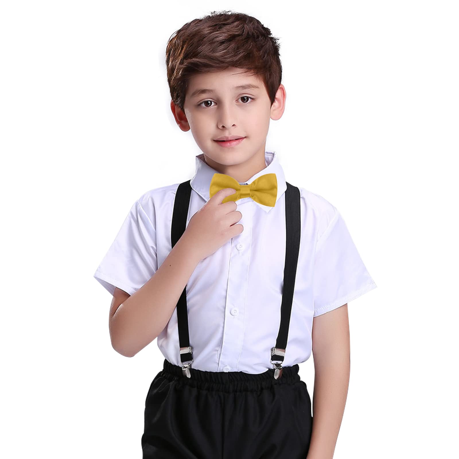 HANERDUN Pajaritas Noble para Niños Pajaritas Ajustables para Bebés, Cumpleaños, Bodas, Foto, Pre-corbata - Brillada con Aire de Seda