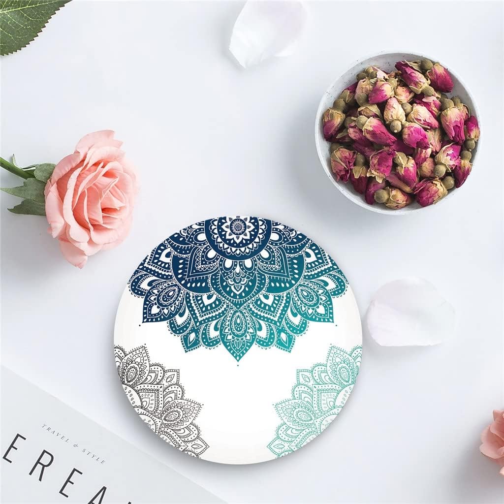 Mandala Pattern Gradient Ceramic Coasters Waterproof Tea Cup Mat Christmas Home Decor(6pcs)
