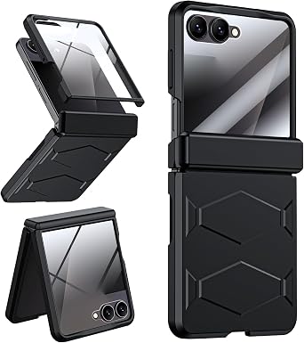 Armor case for Samsung Z-Flip-7 Full-Body Military Grade Protective Phone Case [Anti-Slip] Heavy Duty Cover with Screen Protector Wireless Charging for Galaxy Z Flip 7 5G2025 Black