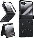 Armor case for Samsung Z-Flip-7: Full-Body Military Grade Protective Phone Case [Anti-Slip] Heavy Duty Cover with Screen Protector Wireless Charging for Galaxy Z Flip 7 5G(2025) Black