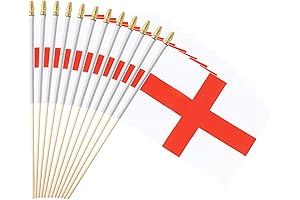 25-Pack Handheld Mini England Flags on Sticks for Patriotic Display