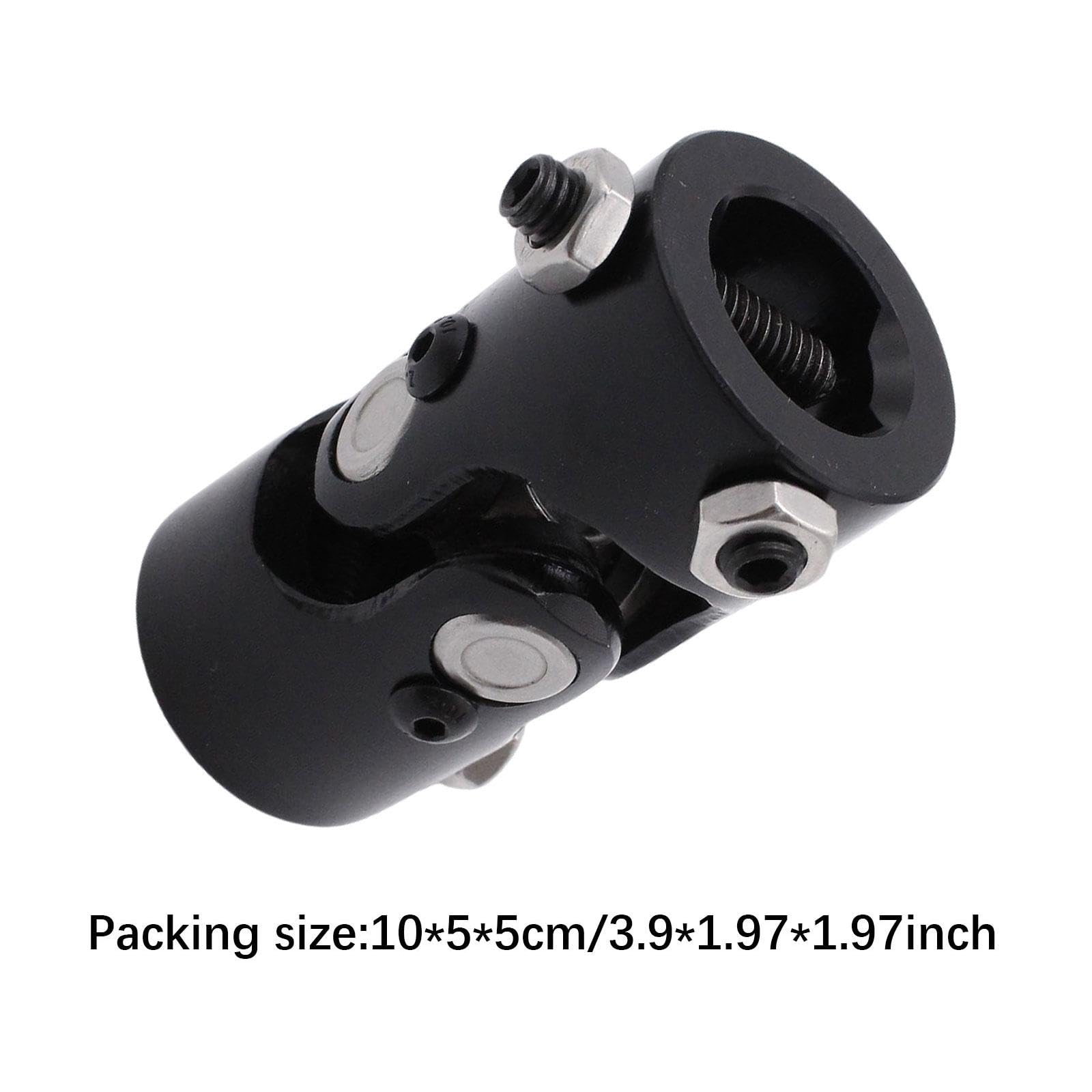 Black Steel 1DD X 1DD Double D Universal Joint Steering Shaft Coupler