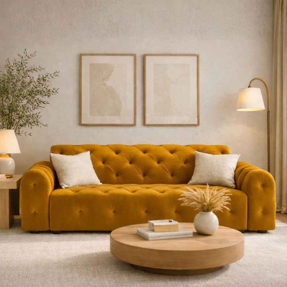 Sofa 3 Sitzer Candi 230x107 cm - Chesterfield Sofas & Couches - Modern und Elegant Couch für Wohnzimmer, Heimkino, Gästezimmer, Büro - Groß und Komfortabel im Retro Stil