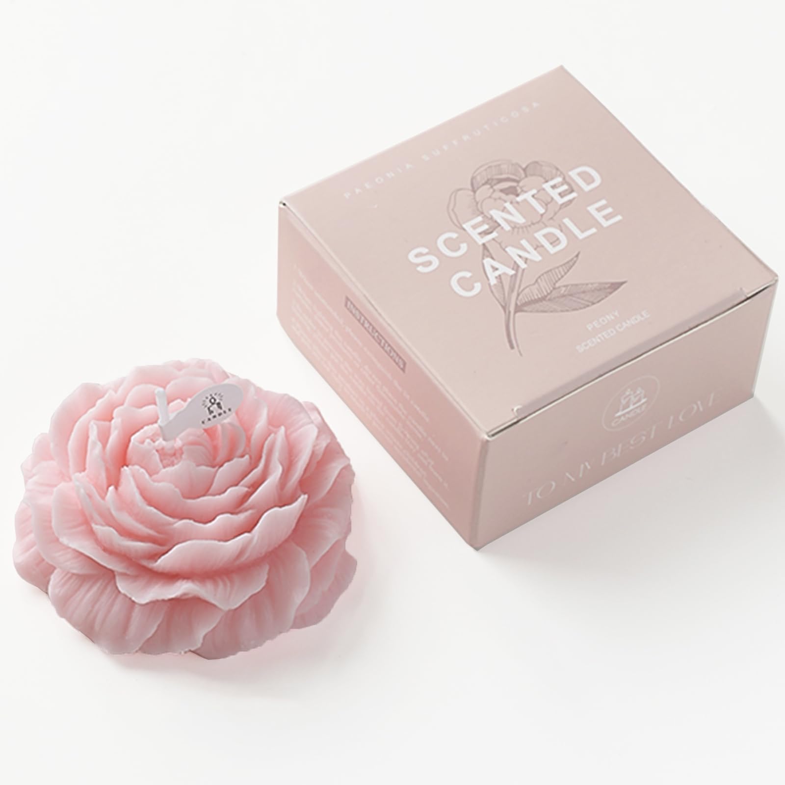 Mewealth Peony Candles Gifts for Women, Soy Wax Aromatherapy Candle, Room Decor Cute Flower Shaped Scented Candles, Aesthetic Decorative (Peach Oolong Tea, 3 Inch)