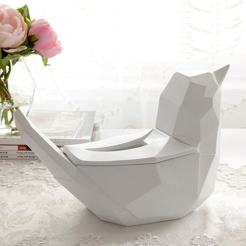 Tissue Box Holder Nordic Style Tissue Box Holder Little Bird For Night Stands Desks And Tables for Bathroom Vani. (Color : White, Size : 35x18x22cm)