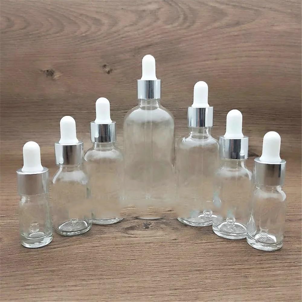 Cristalería de Laboratorio 10 pipetas de vidrio transparente de 5 ml a 100 ml con tapón de rosca plateado for laboratorio.(30ml)