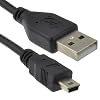 kenable USB 2.0 Cable A to Mini-B 5 Pin Lead for Digital Cameras Data Transfer & Charging 24AWG Shielded Black 0.5m