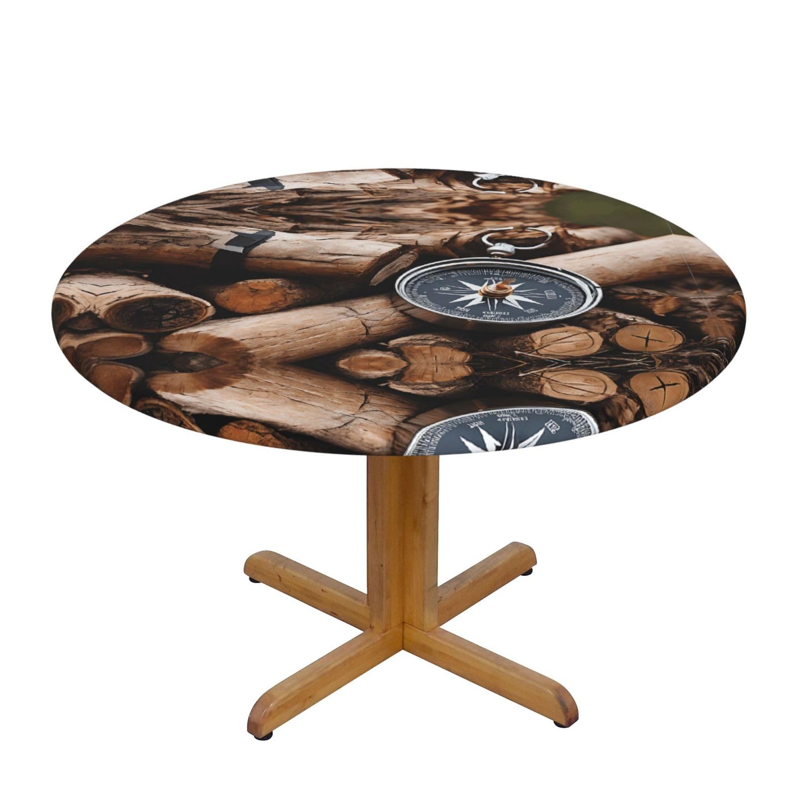 EZDLOWVBA Law of the Compass Navigation print Round Tablecloth with Elastic Fits Tables Outdoor Tablecloth,Stain Resistant Table Cover for Kitchen Dining Parties