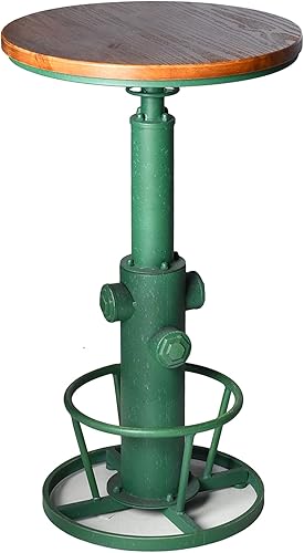 Miniatura 20 de Topower Mesa de bar industrial de 38.58-48.43 pulgadas, ajustable para cocina, comedor, café, bistró, color blanco antiguo Azul antiguo,Verde