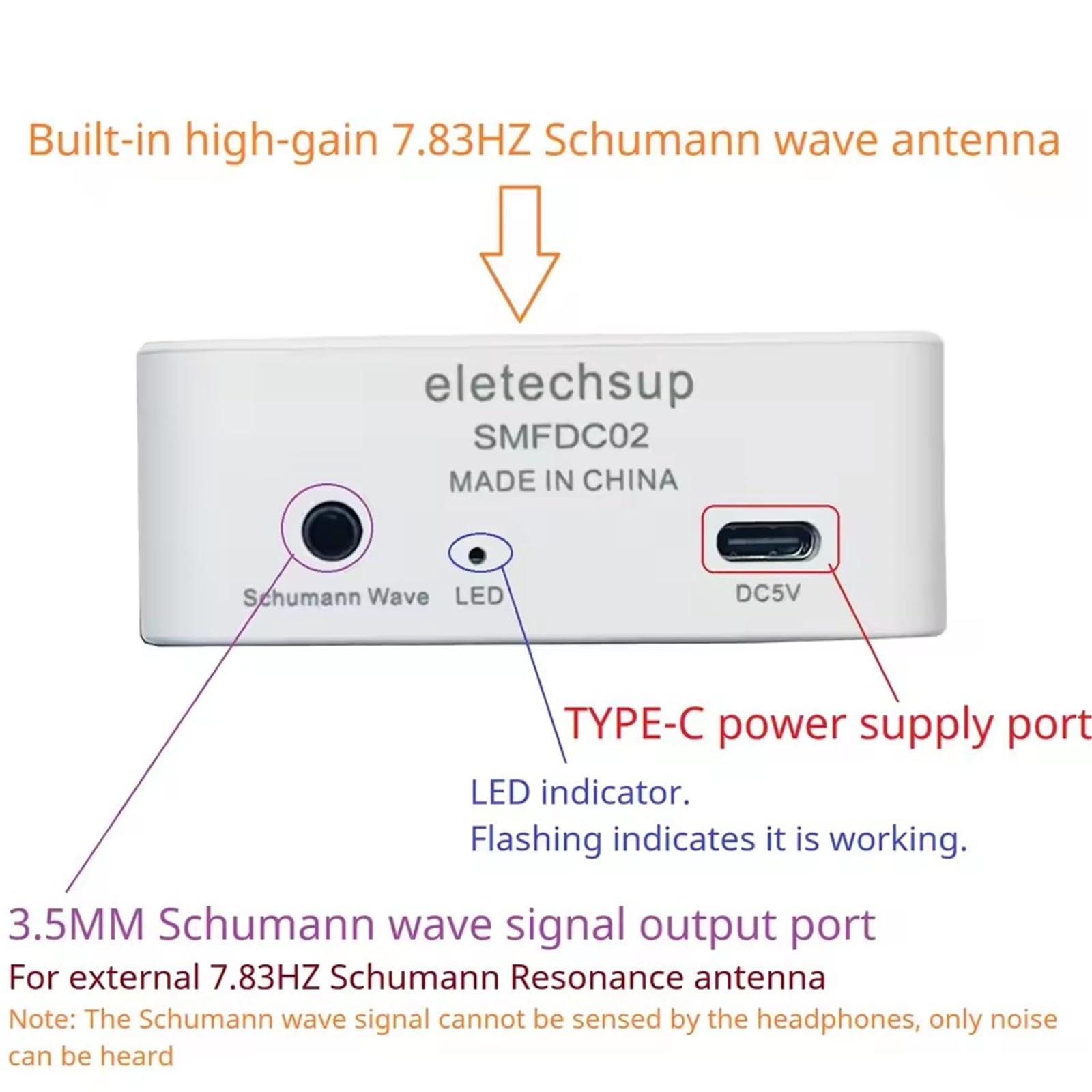 dispositivo di miglioramento di sonno di aiuto del risonatore pulsato a bassa frequenza del generatore 7.83Hz basso